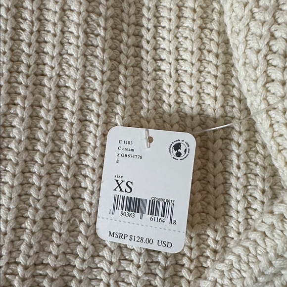 NEW Free People Oversized Cozy Cream XS Sweater - Picture 13 of 13